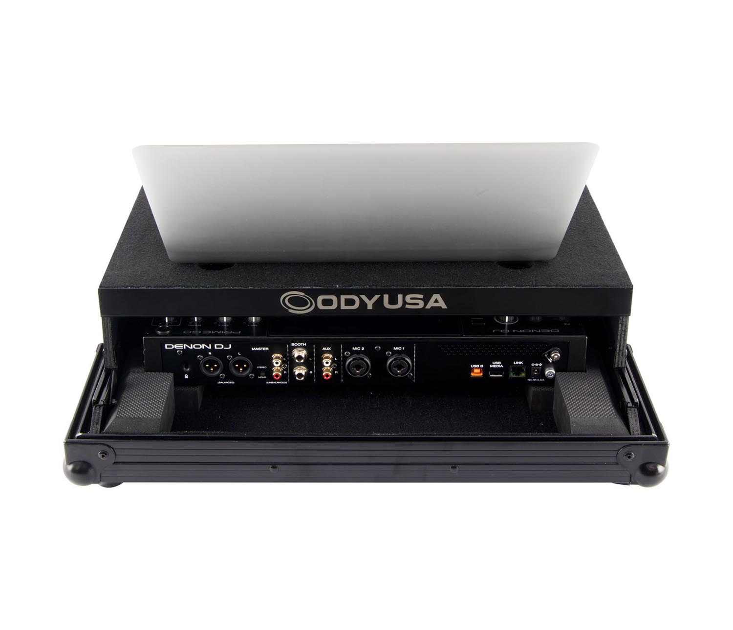 B-Stock: Odyssey FRGSPRIMEGOBL Black Label Case with Glide Style Laptop Platform for Denon DJ Prime GO - Hollywood DJ