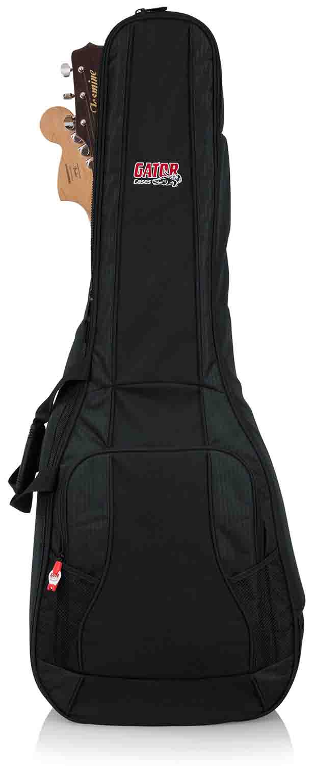 Gator Cases GB-4G-ACOUELECT Double Guitar Gig Bag for Acoustic and Electric Guitar with Adjustable Backpack Straps - Hollywood DJ