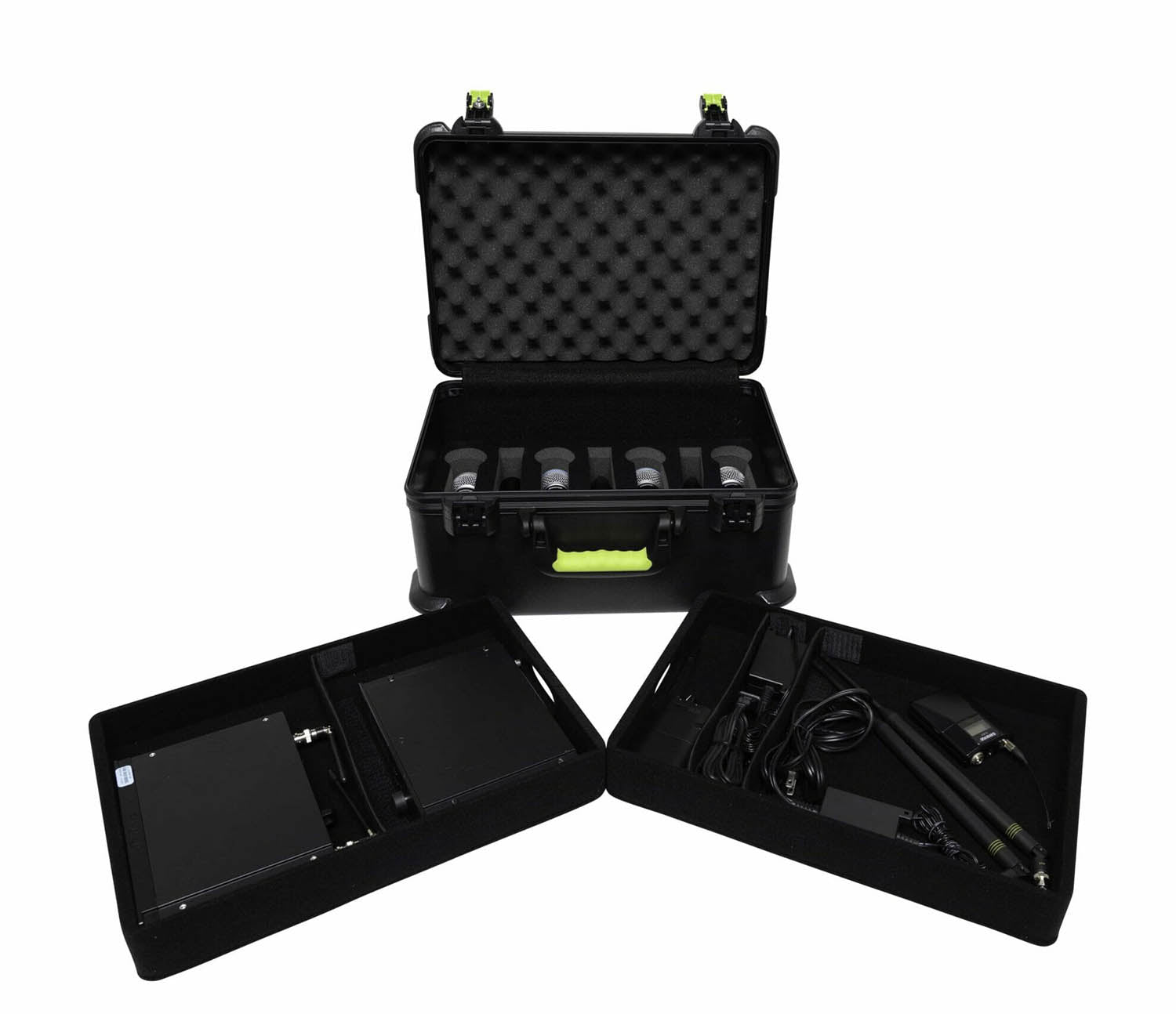 Shure MICCASEW07 Molded Case with Drops for 7 Wireless Microphones and TSA-Approved Latches - Hollywood DJ