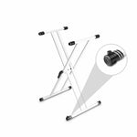Gravity GKSX2W Keyboard Stand X-Form, Double, White - Hollywood DJ