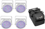 CHAUVET DJ EZpar 64 RGBA Battery-Powered Wash Light - 4 Pack with Carry Bag (White) - Hollywood DJ