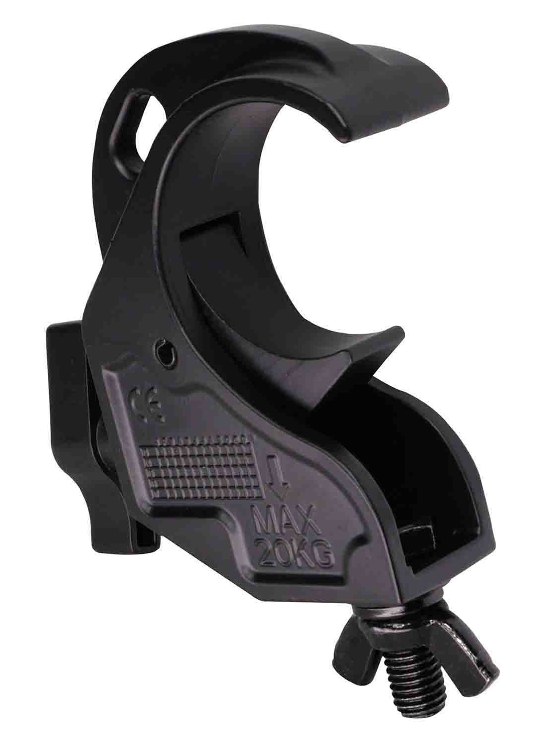 ProX T-C16H-BLK Hook Style Snap Clamp 44 lbs Capacity Black Powder Coated Finish - Hollywood DJ