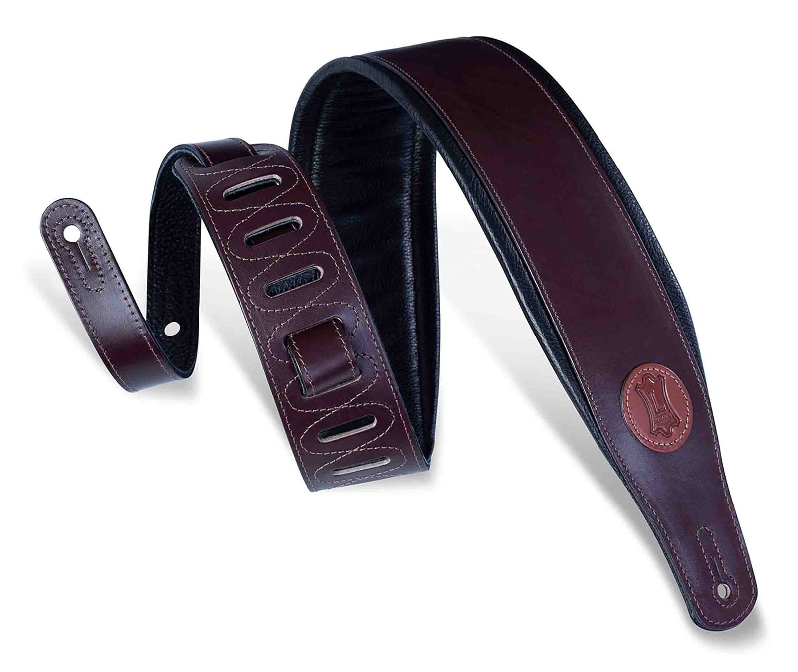 Levy's Leather MSS1-DBR Leather Guitar Strap - Brown - Hollywood DJ