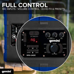 Gemini Sound MPA-2400BLU Rechargeable Weather-Resistant Trolley Speaker - Hollywood DJ
