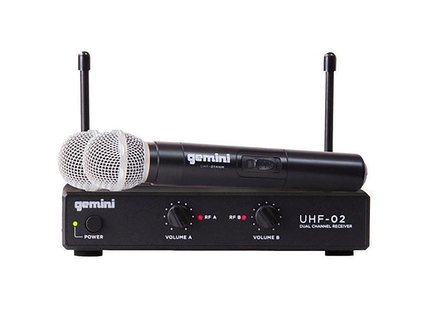 Gemini Sound UHF-02M, Handheld Wireless Microphone System - Hollywood DJ