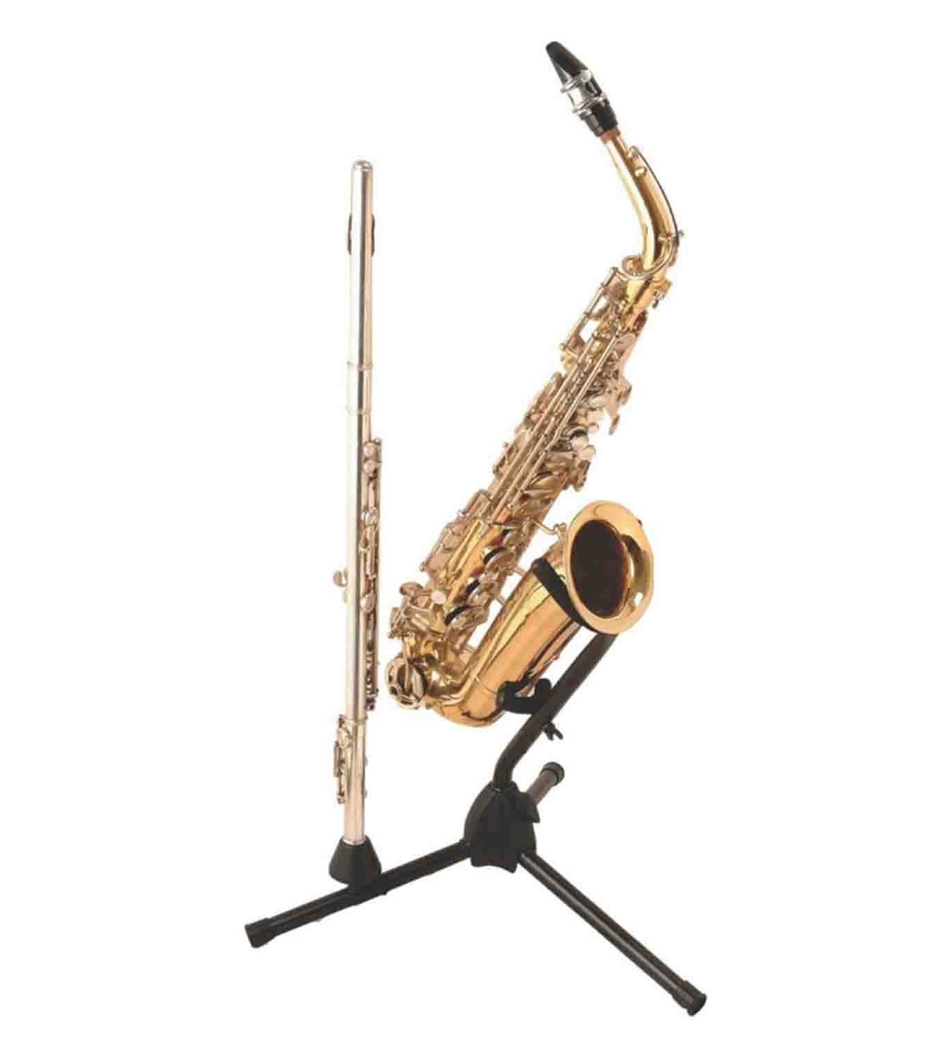On Stage SXS7101B Alto/Tenor Saxophone Stand with Flute Peg - Hollywood DJ
