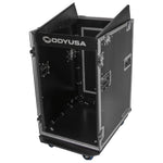 Odyssey FZ1316W 13U Top Slanted 16U Vertical Pro Combo Rack with Casters - Hollywood DJ