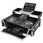 Odyssey FZGSPRIME4W2, Denon Prime 4 Flight Case with Patented Glide Laptop Platform and 2U Rack Space - Hollywood DJ