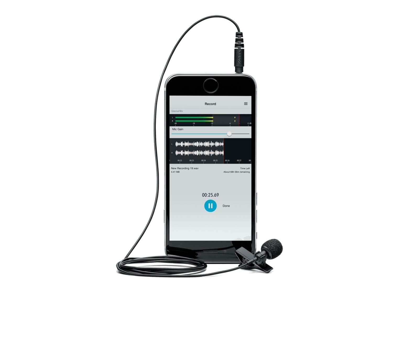 Shure MVL-3.5MM, Lavalier Microphone for Smartphone or Tablet - Hollywood DJ