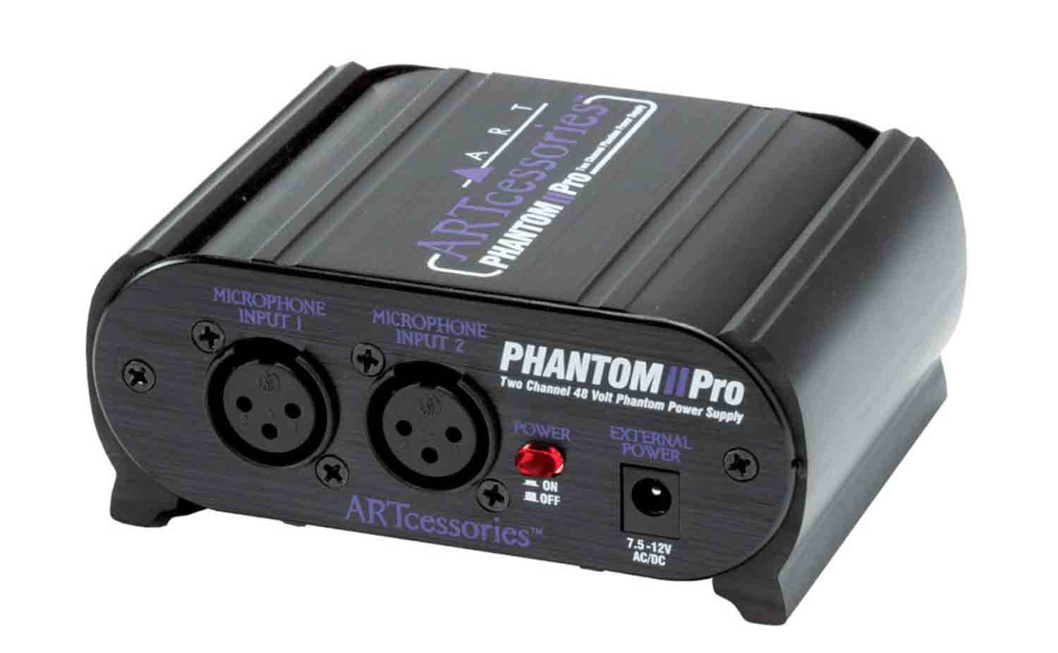 Art Phantom II Pro Dual Channel Phantom Power Supply - Hollywood DJ