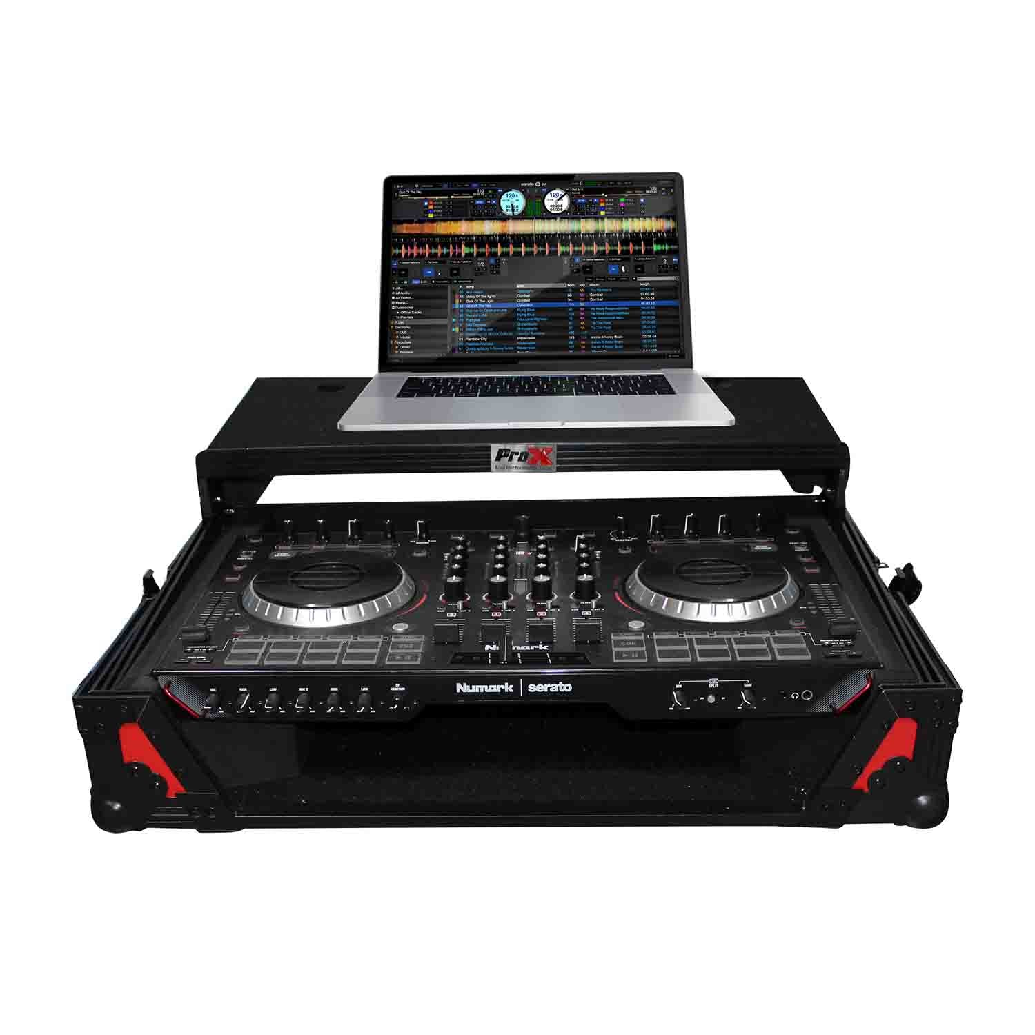 ProX XS-NS6IILTRB DJ Flight Case For Numark NS6II DJ Controller With Sliding Laptop Shelf - Hollywood DJ