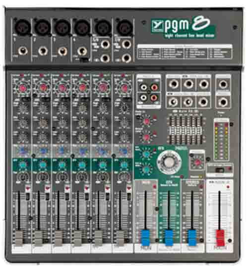 Yorkville PGM8, 8-Channel Mixer with Digital Effects and Graphic EQ - Hollywood DJ