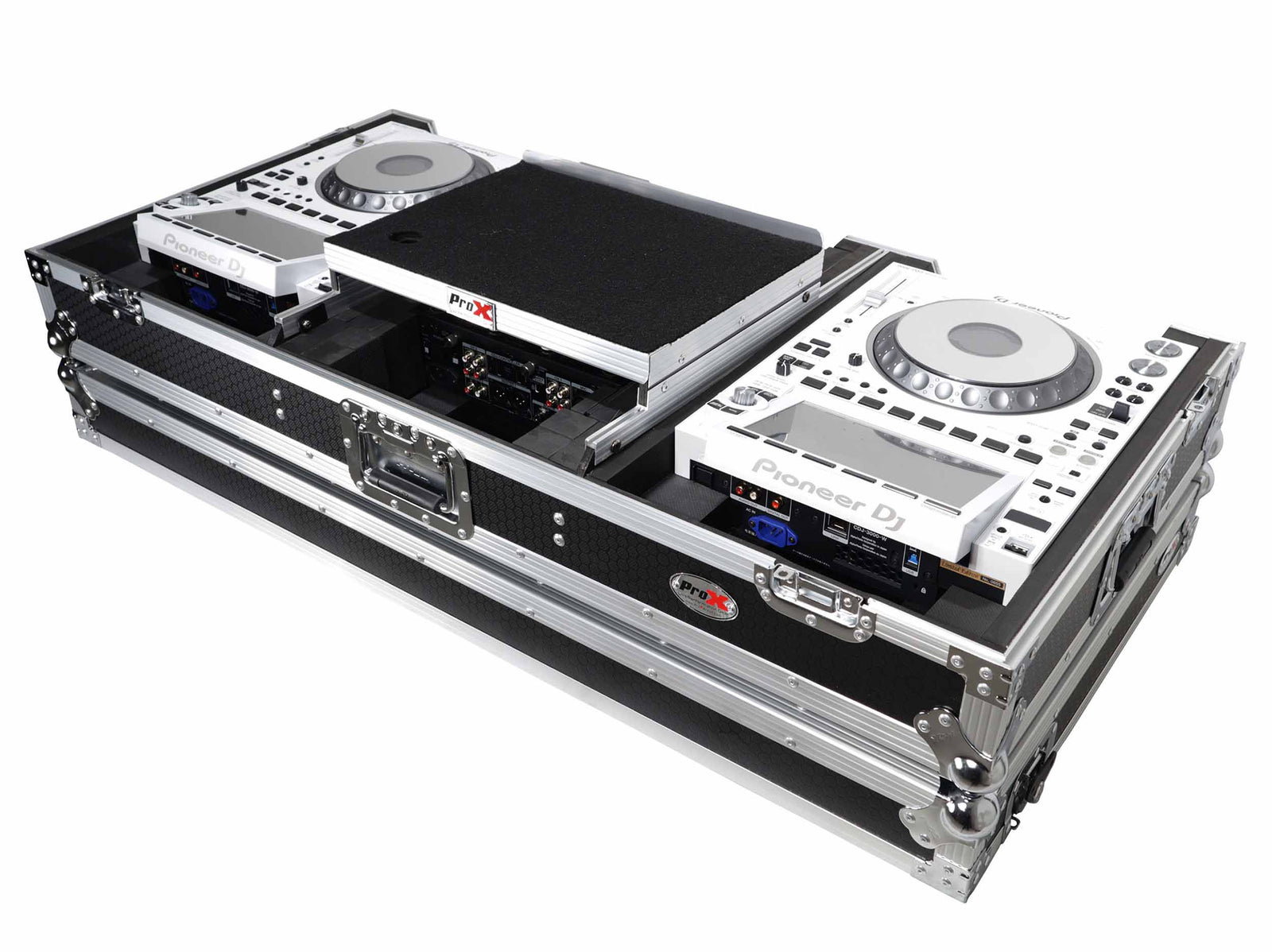ProX XS-CDM3000WLT DJ Flight Case for Pioneer Mixer DJM-900NXS2 and 2 CDJ-3000 with Wheels and Laptop Shelf ProX Cases