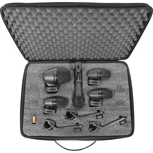 Shure PGA Drum Kit 5 Drum Microphone Package with Clip Mounts Cables and Case | Open Box - Hollywood DJ