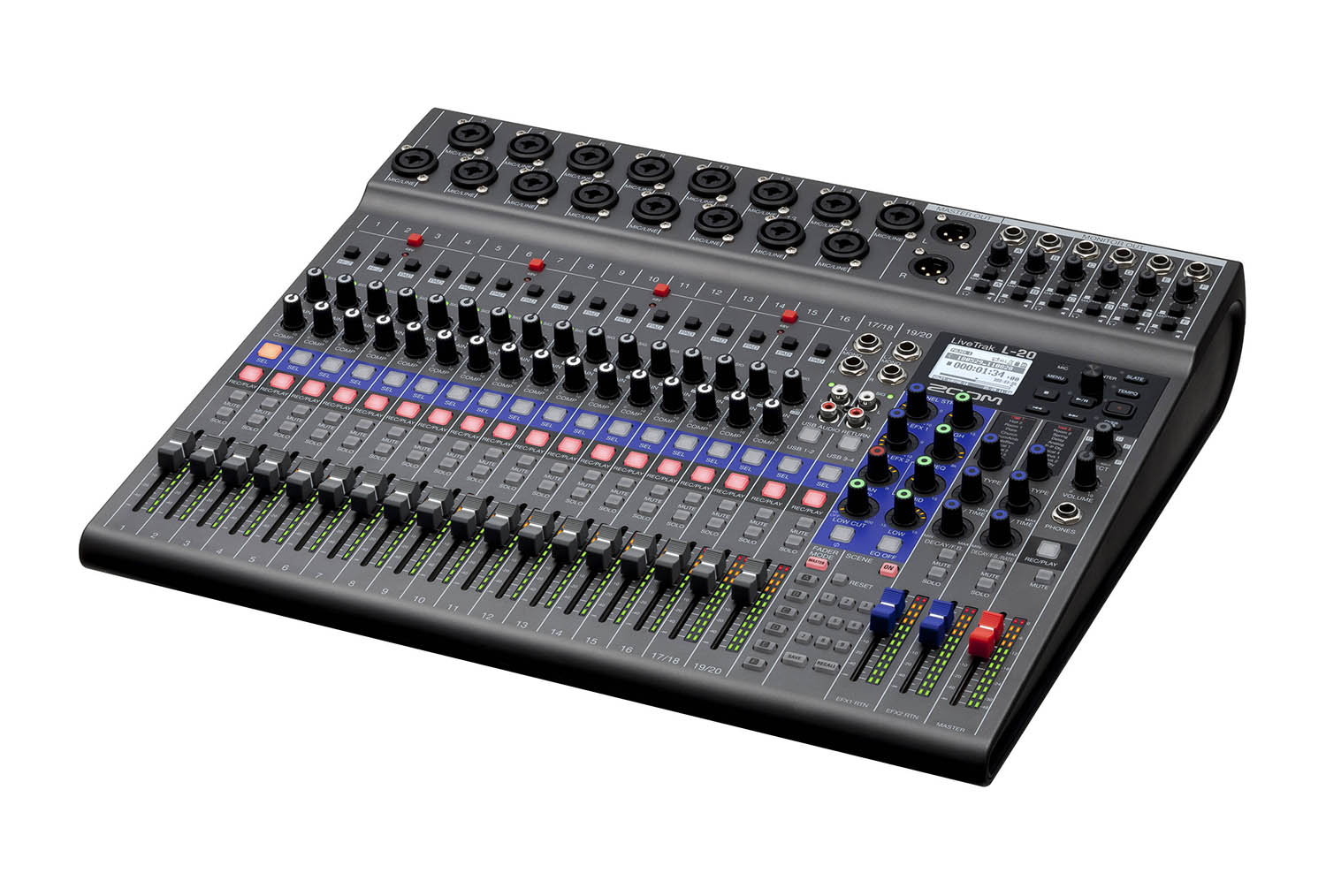 Zoom LiveTrak L-20 Digital Console With 16 Mono Mic/Line Inputs And Two Stereo Inputs - Hollywood DJ