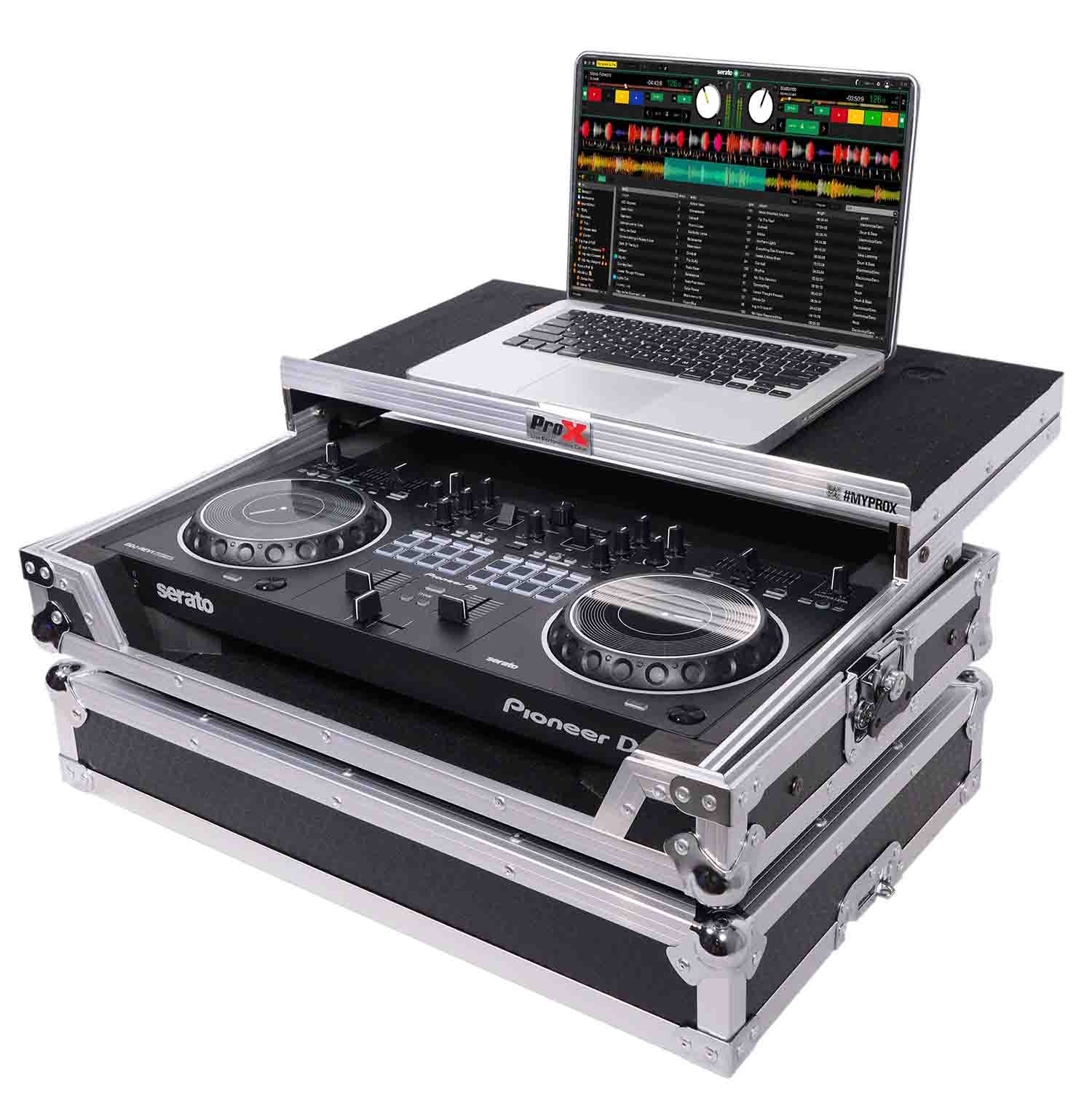 ProX X-DDJREV1LT Flight Case for Pioneer DDJ-REV1 Digital Controller with Sliding Laptop Shelf - Hollywood DJ