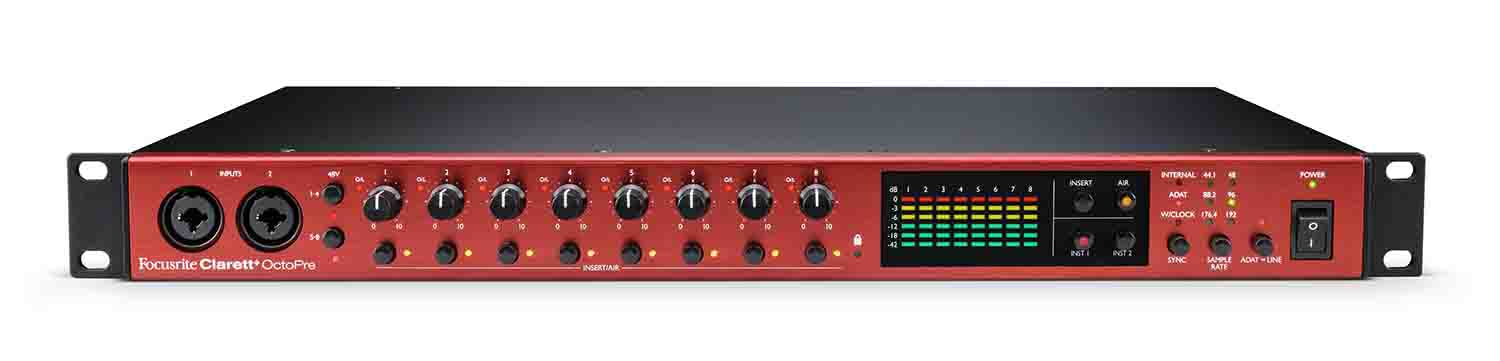 Focusrite CLARETT-PLUS-OCTOPRE 8-Channel Preamp with 24-Bit / 192 kHz Conversion and ADAT - Hollywood DJ