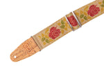 Levy's Leathers MH8P-009 2” Hemp ‘Vegan’ Guitar Strap with Printed Rosa Motif - Hollywood DJ