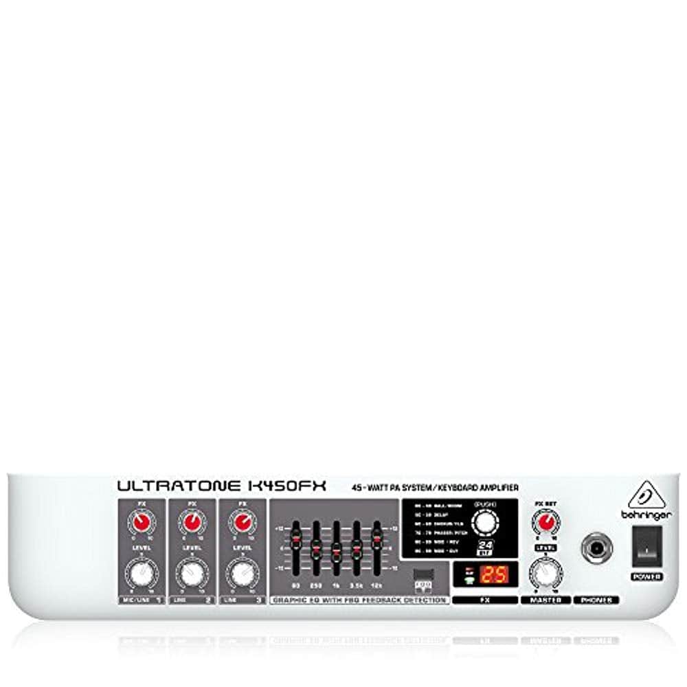 Behringer K450FX, 45W 3-Channel PA System/Keyboard Amplification W/Feedback Detection - Hollywood DJ