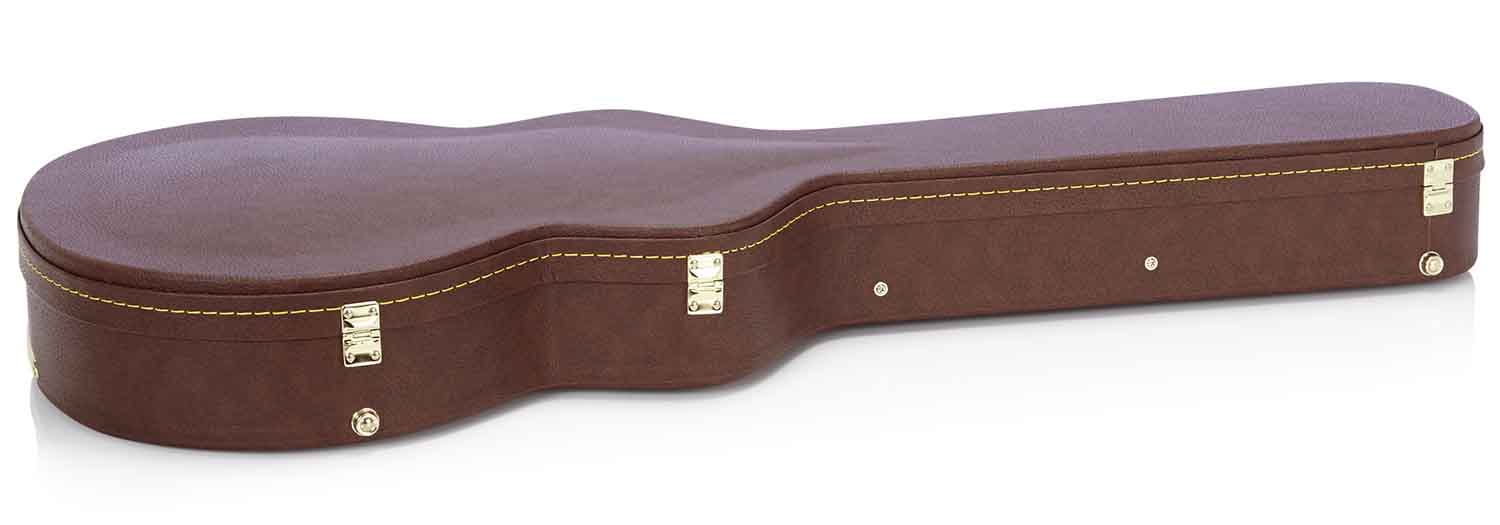 Gator Cases GW-335-BROWN Deluxe Wood Case for Semi-Hollow Guitars - Brown - Hollywood DJ