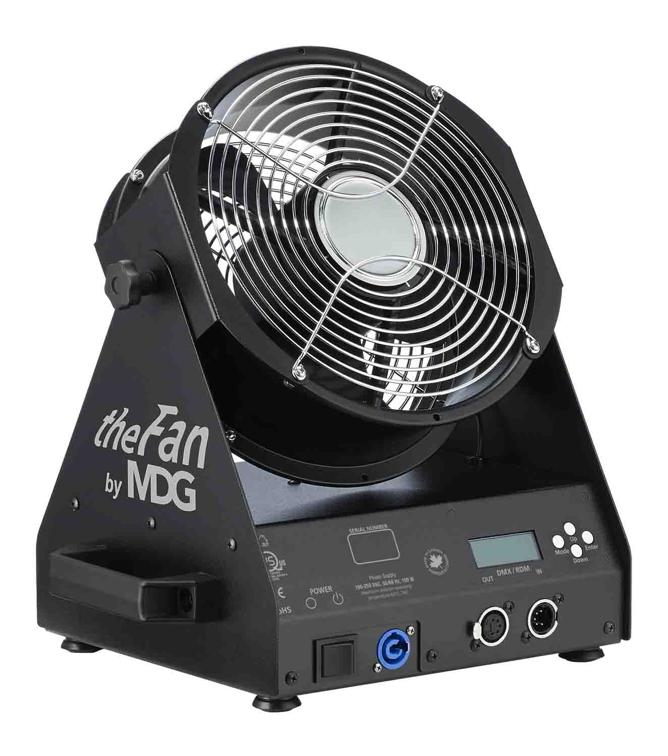MDG theFAN Ultra Compact Variable Speed Digital Fan with DMX/RDM Control - 100W - Hollywood DJ