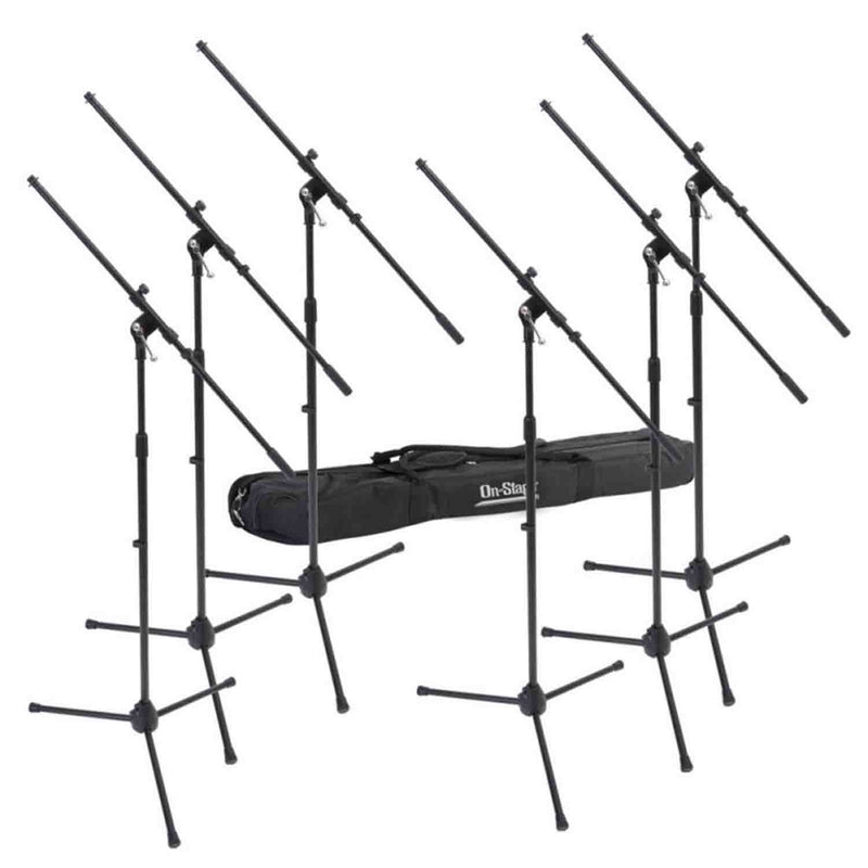 OnStage MSP7706 Six Euro Boom Microphone Stands with Bag - Hollywood DJ