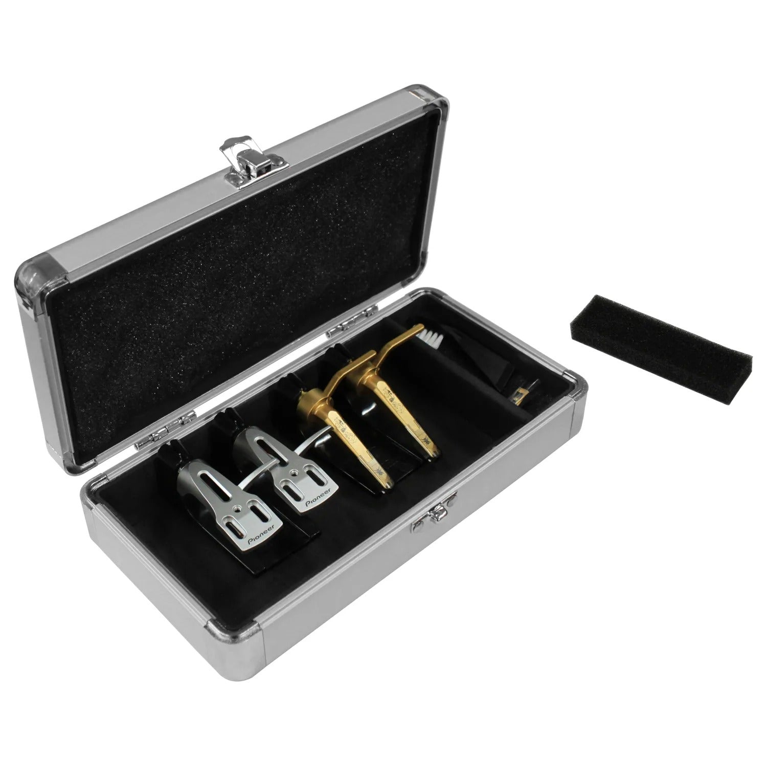 Odyssey KCC4PR2SD, KROM Series Silver Diamond PRO2 Case For Four Turntable Needle Cartridges - Hollywood DJ