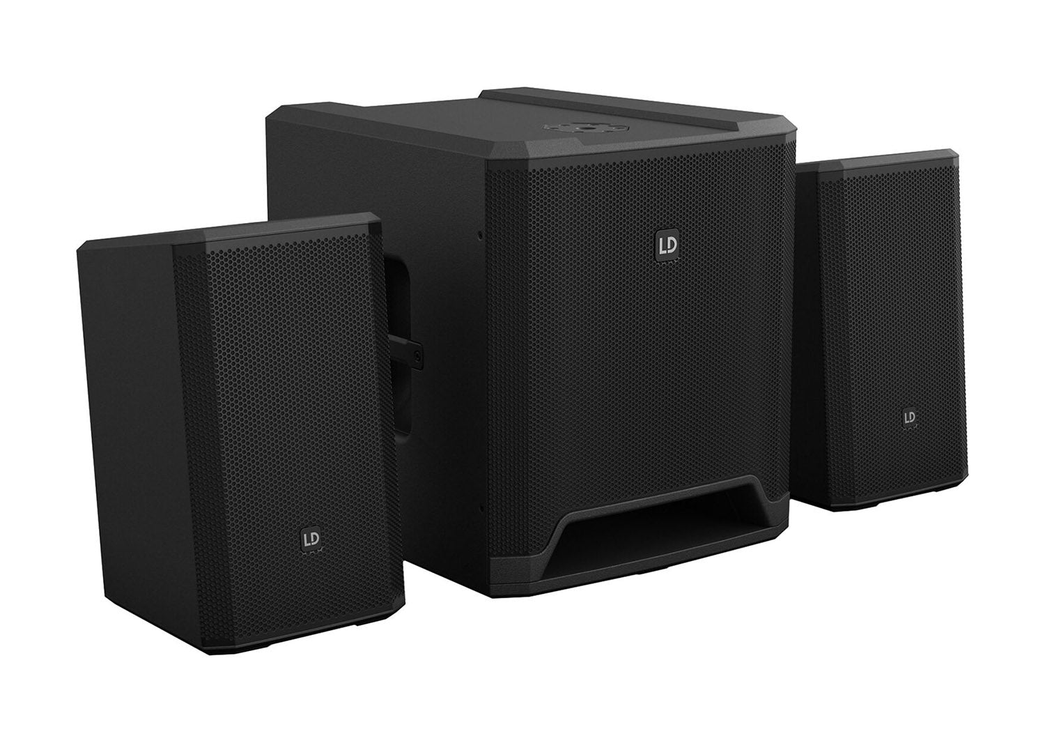 LD Systems DAVE 12 G4X Compact 2.1 Powered PA System with Bluetooth and Mixer - 750W RMS - Hollywood DJ