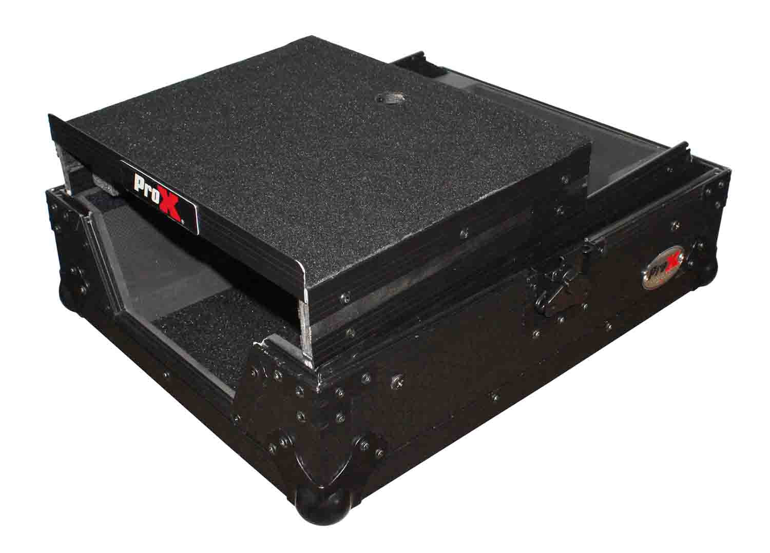 ProX XS-DJMS9LTBL DJ Flight Case For Pioneer DJM-S9 Mixer With Sliding Laptop Shelf - Black on Black - Hollywood DJ