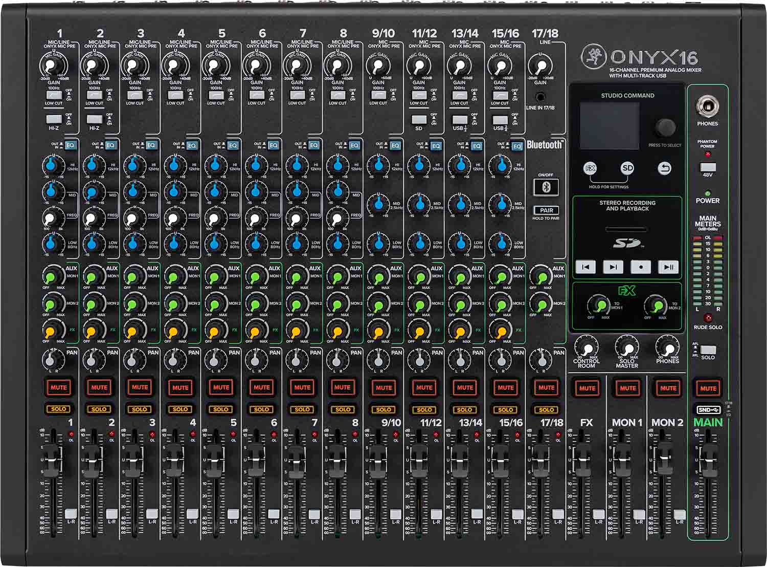 Mackie Onyx16, 16-Channel Premium Analog Mixer with Multi-Track USB - Hollywood DJ