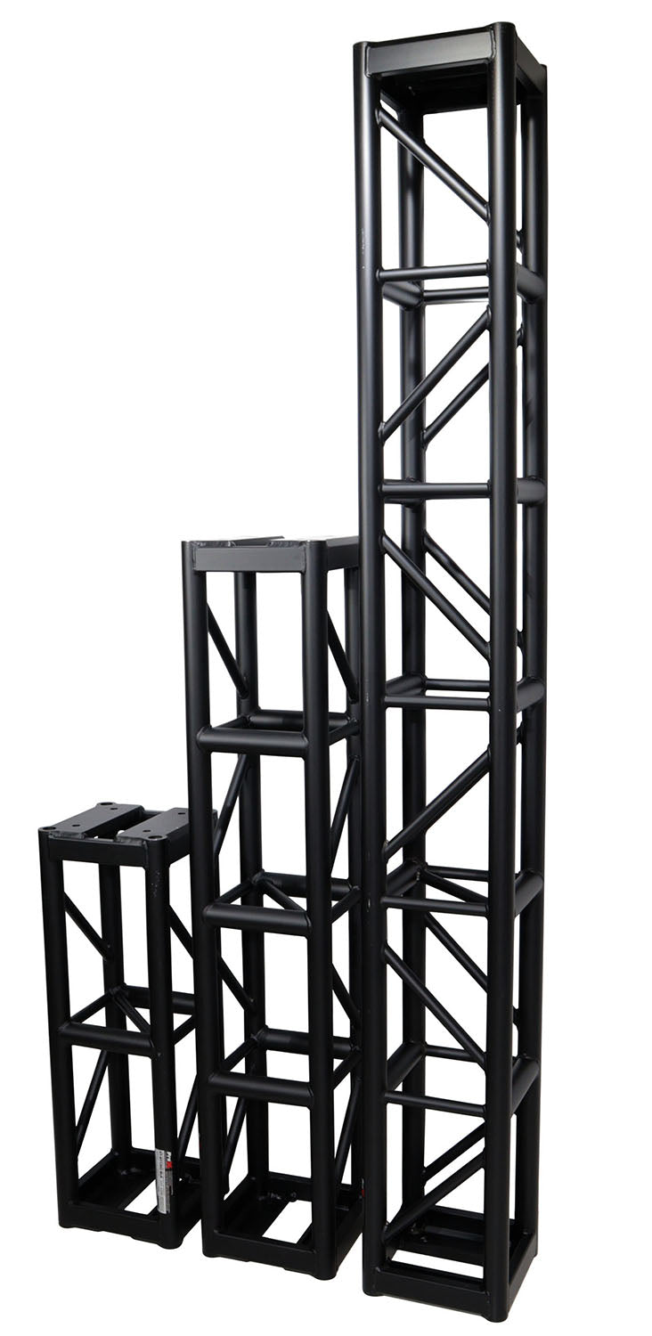 ProX XT-BT1208 BLK, 3mm Wall BoltX Black Bolted 12 Inch Professional Box Truss Segment - 8 Feet - Hollywood DJ