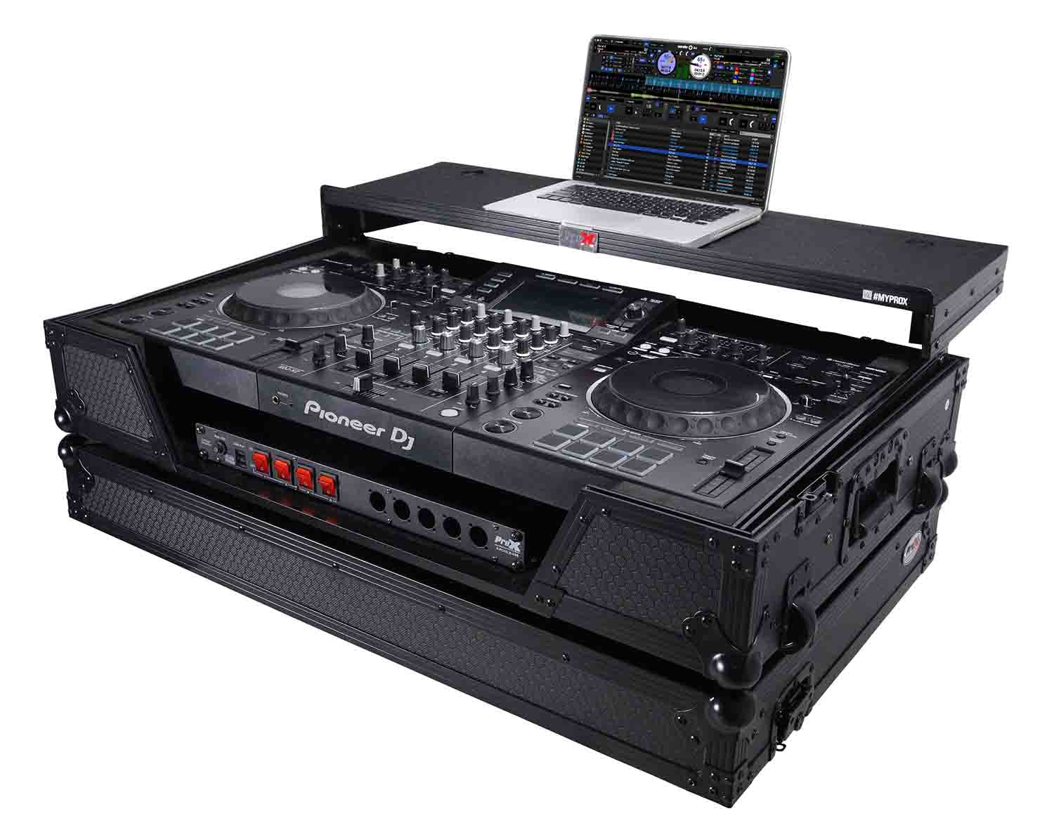ProX XS-XDJXZ SZ WLTBL Flight Case for Pioneer XDJ-XZ DDJ-SZ2 Digital Controller with Laptop Shelf and Wheels - Black - Hollywood DJ