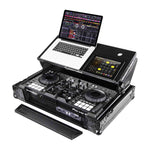 Odyssey FZGSPIDDJ8001BL Black Pioneer DDJ-800 Flight Case with Bottom 1U Rack Space and Glide Platform - Hollywood DJ