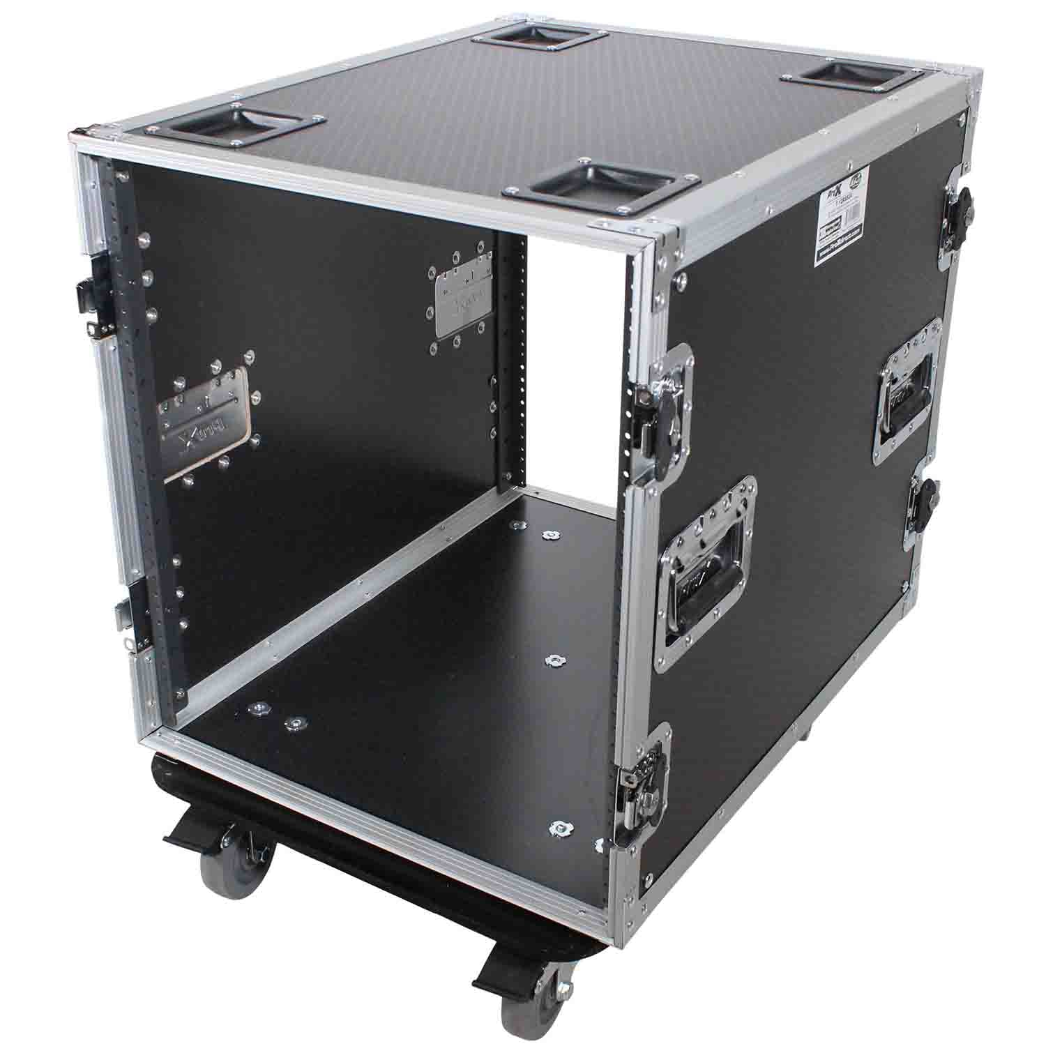 ProX T-12RSS24, 12U Space Amp Rack Mount ATA Flight Case 24 Inch Depth W-Casters - Hollywood DJ