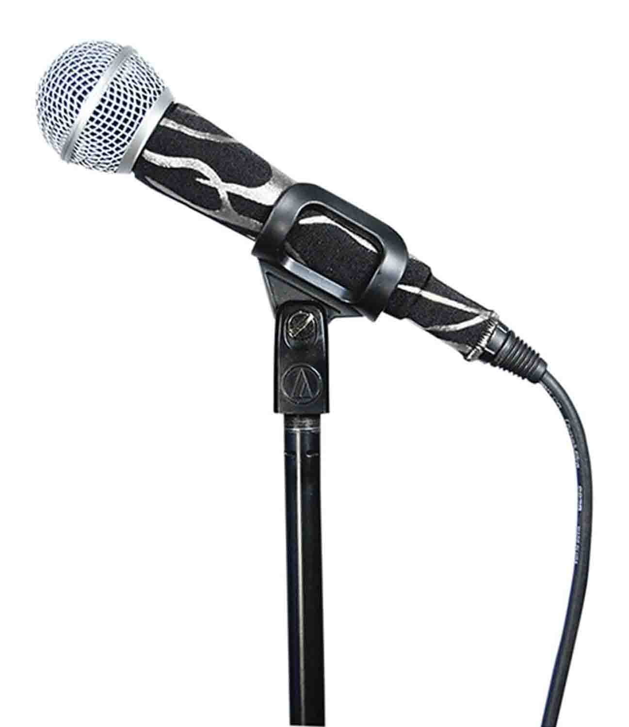 MicFX SF059 Rock Flames Silver Hologram Foil Microphone Sleeve - Hollywood DJ