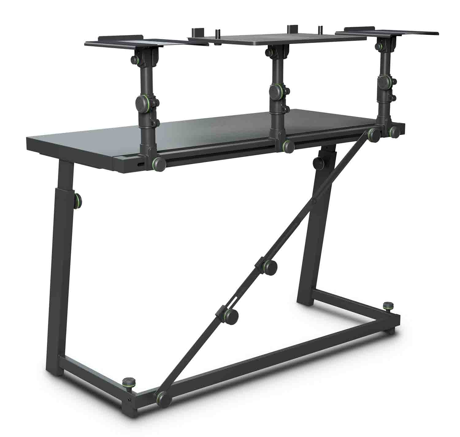 Gravity FDJT 01 DJ Desk with Adjustable Loudspeaker and Laptop Trays - Hollywood DJ