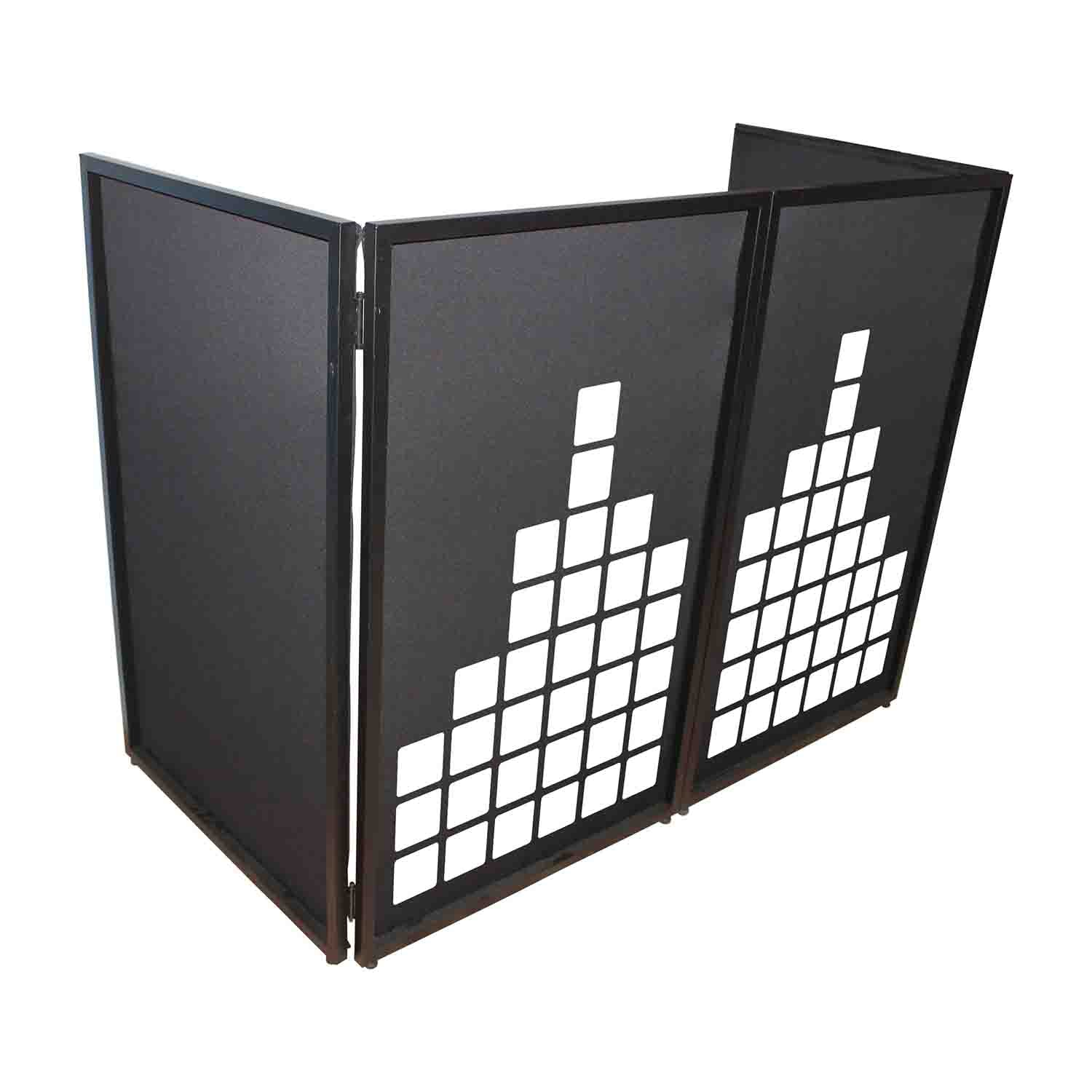 REPLACEMENT SCRIMS B-Stock: ProX XF-SMETERX2, Set of 2 Sound Meter Facade Enhancement Scrims - White Print on Black - Hollywood DJ