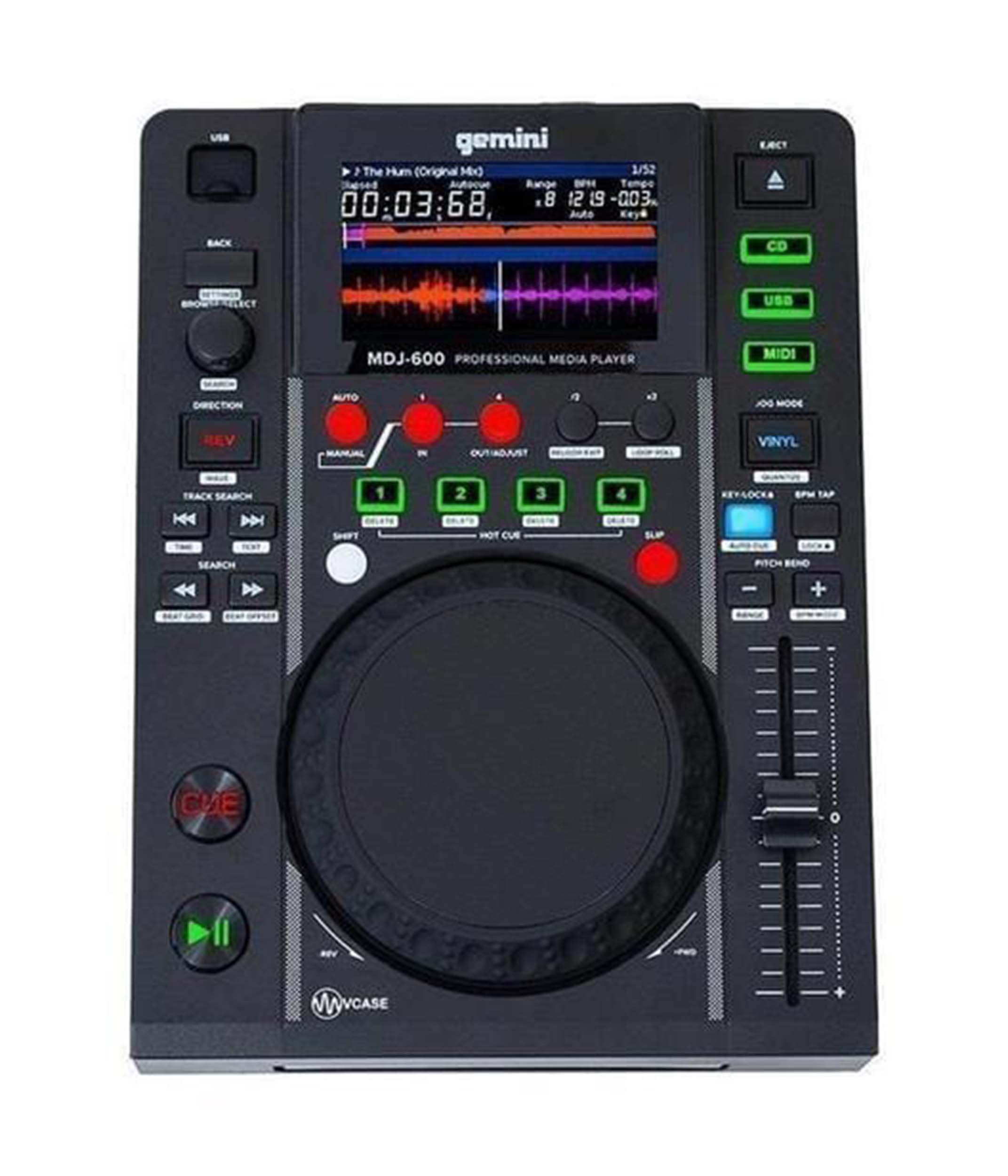 Gemini Sound MDJ-600 Professional CD and USB Media Player - Hollywood DJ