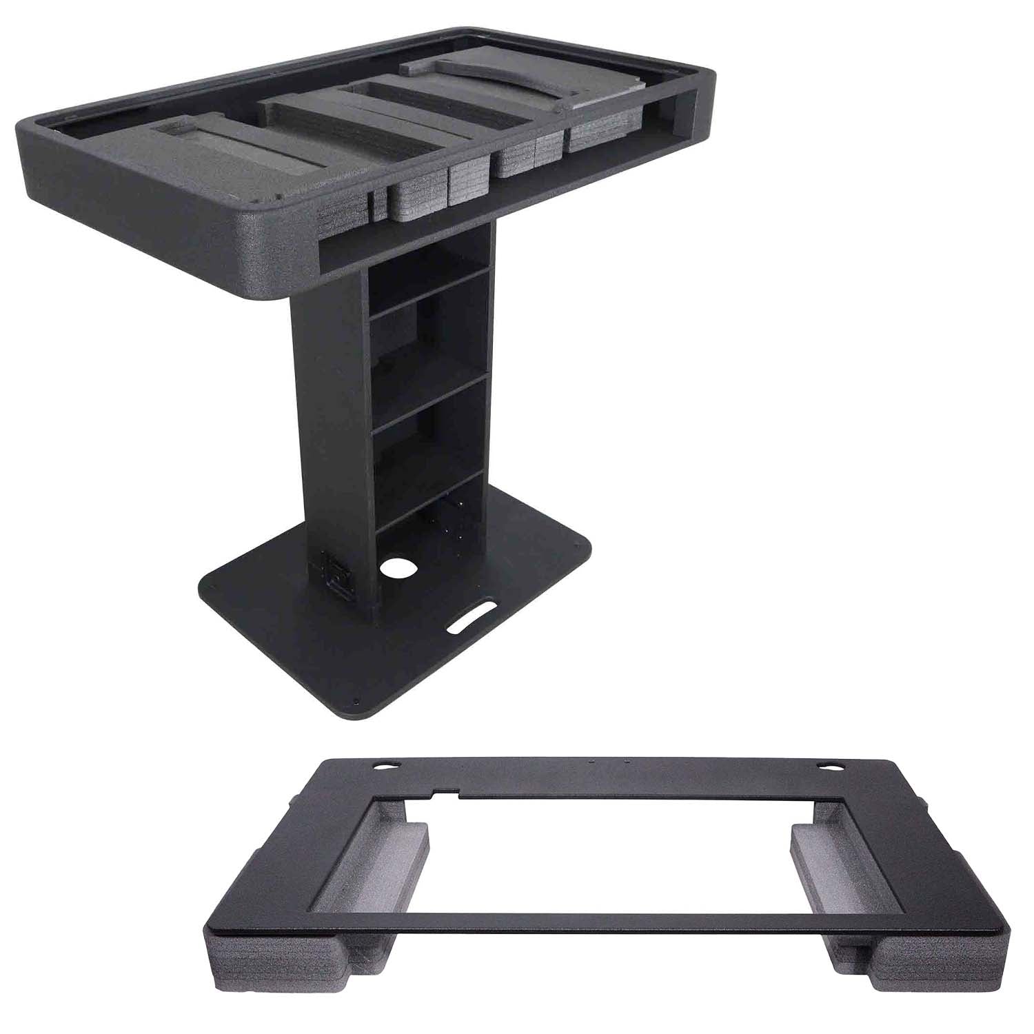 ProX Rev7 Control Tower Podium with Top Plate DJ Package - Black - Hollywood DJ