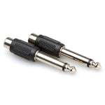 Hosa GPR-101 Adaptors, RCA to 1/4 in TS, 2 pc - Hollywood DJ