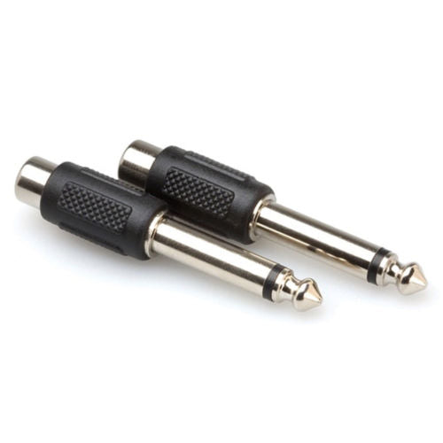 Hosa GPR-101 Adaptors, RCA to 1/4 in TS, 2 pc - Hollywood DJ
