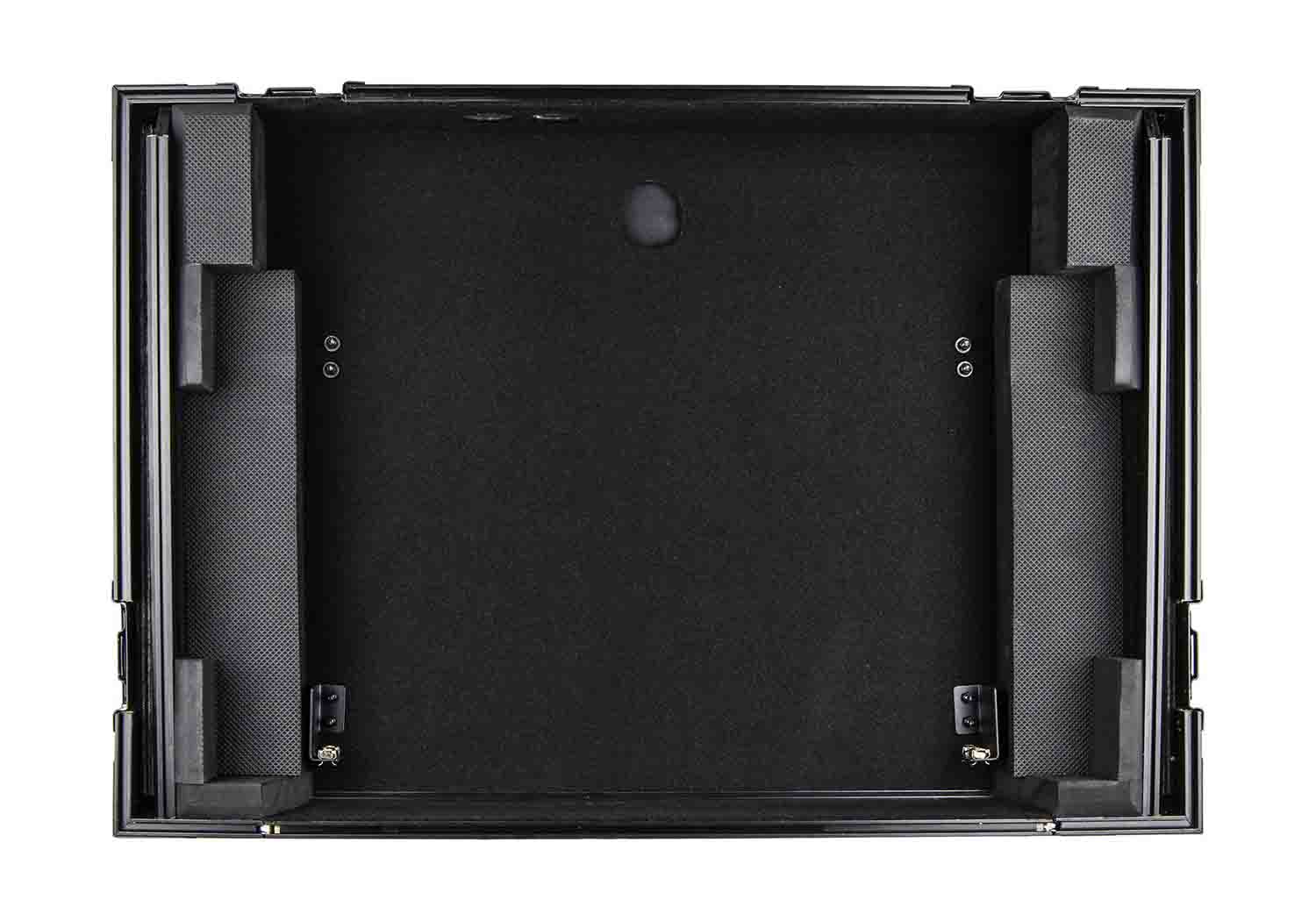 Odyssey FZGSPIDDJ8001BL Black Pioneer DDJ-800 Flight Case with Bottom 1U Rack Space and Glide Platform - Hollywood DJ