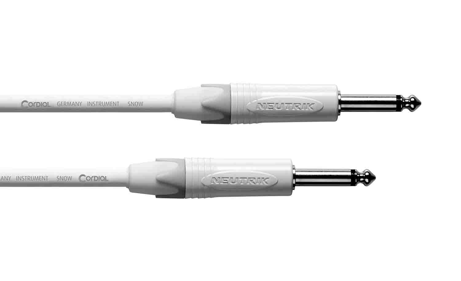 Cordial CXI3PP-SNOW, White 1/4" Instrument Cable - 3 meter - Hollywood DJ