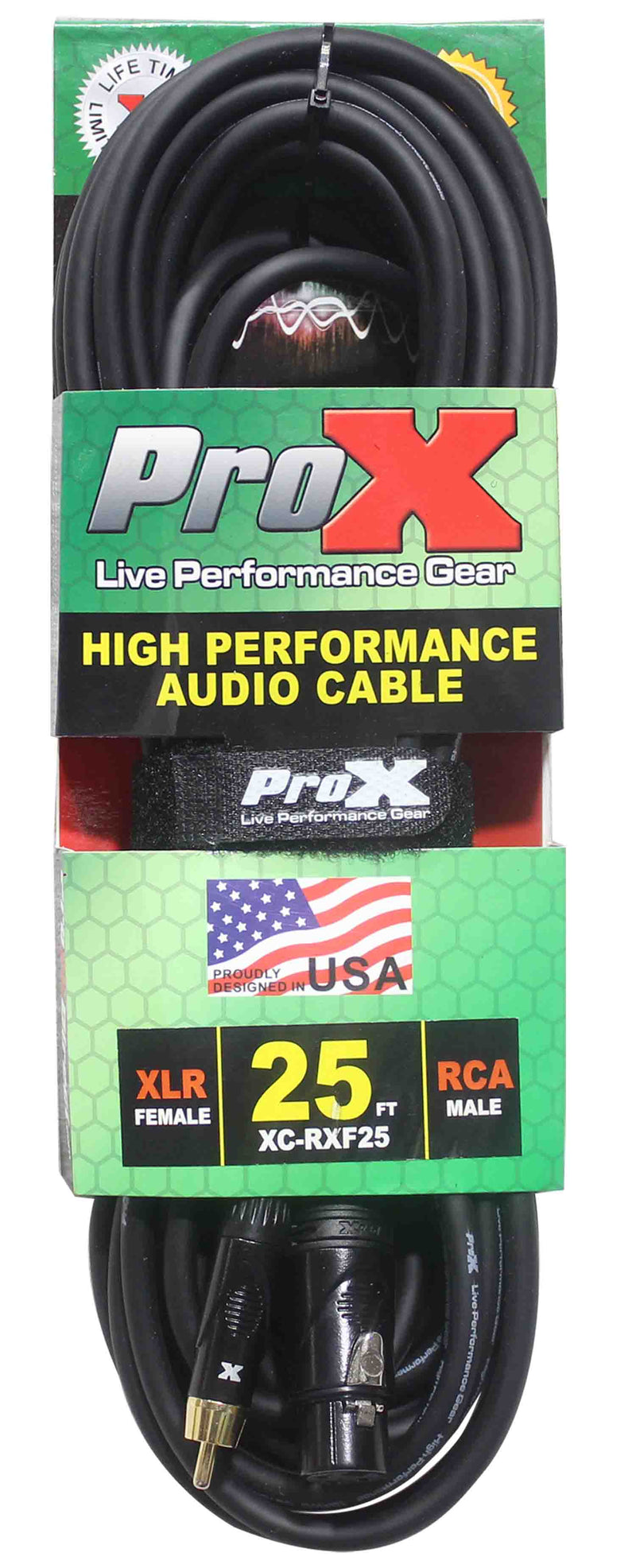 ProX XC-RXM25 25' RCA to XLR-M Unbalanced High Performance Audio Cable