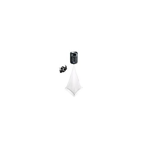 Scrim King SS-SPK03W White Triple Sided Speaker Stand Scrim & SS-CLP01 Clamp Bundle - Hollywood DJ