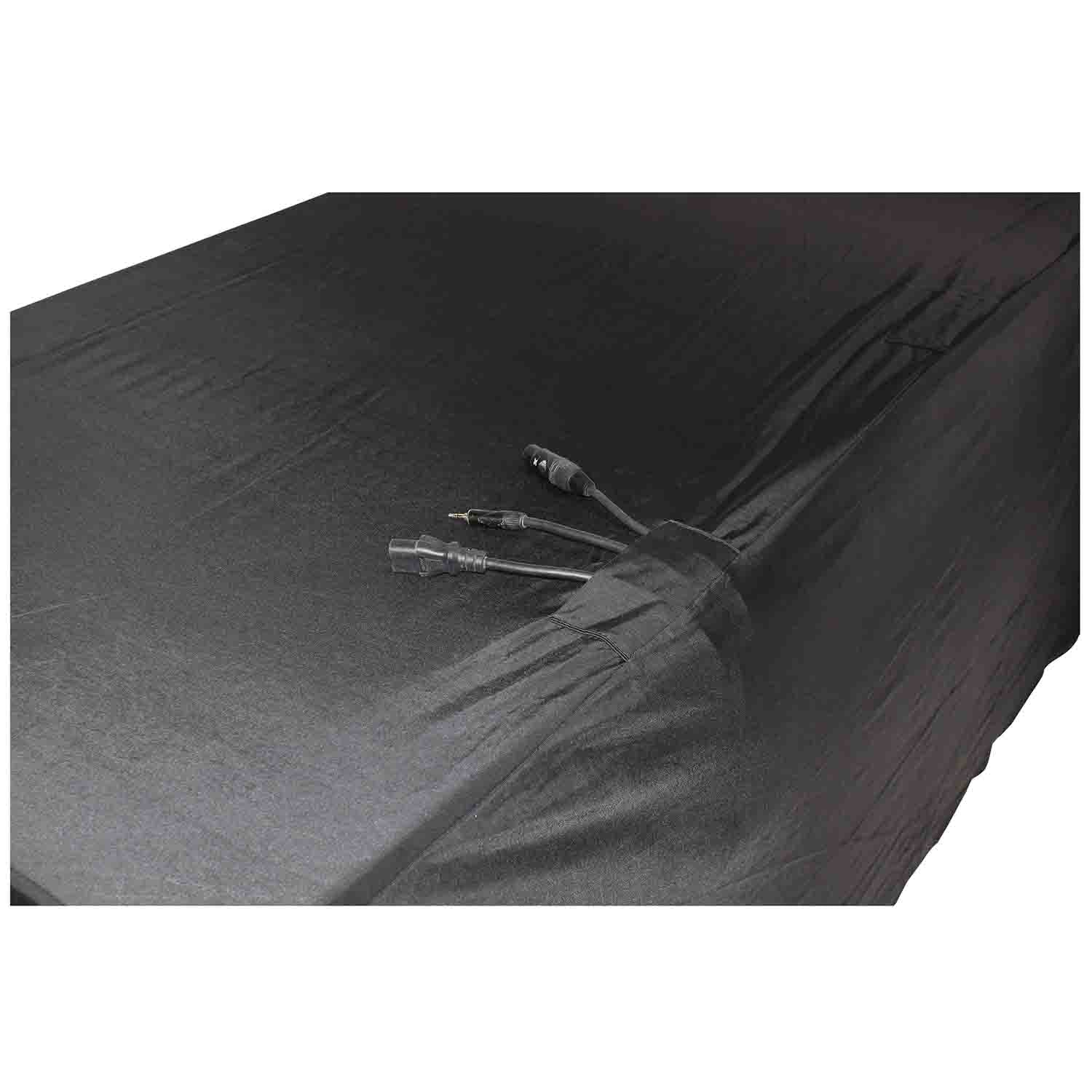 ProX X-ST4BL 4 Ft Open Back Spandex Table Cover Scrim – Black - Hollywood DJ