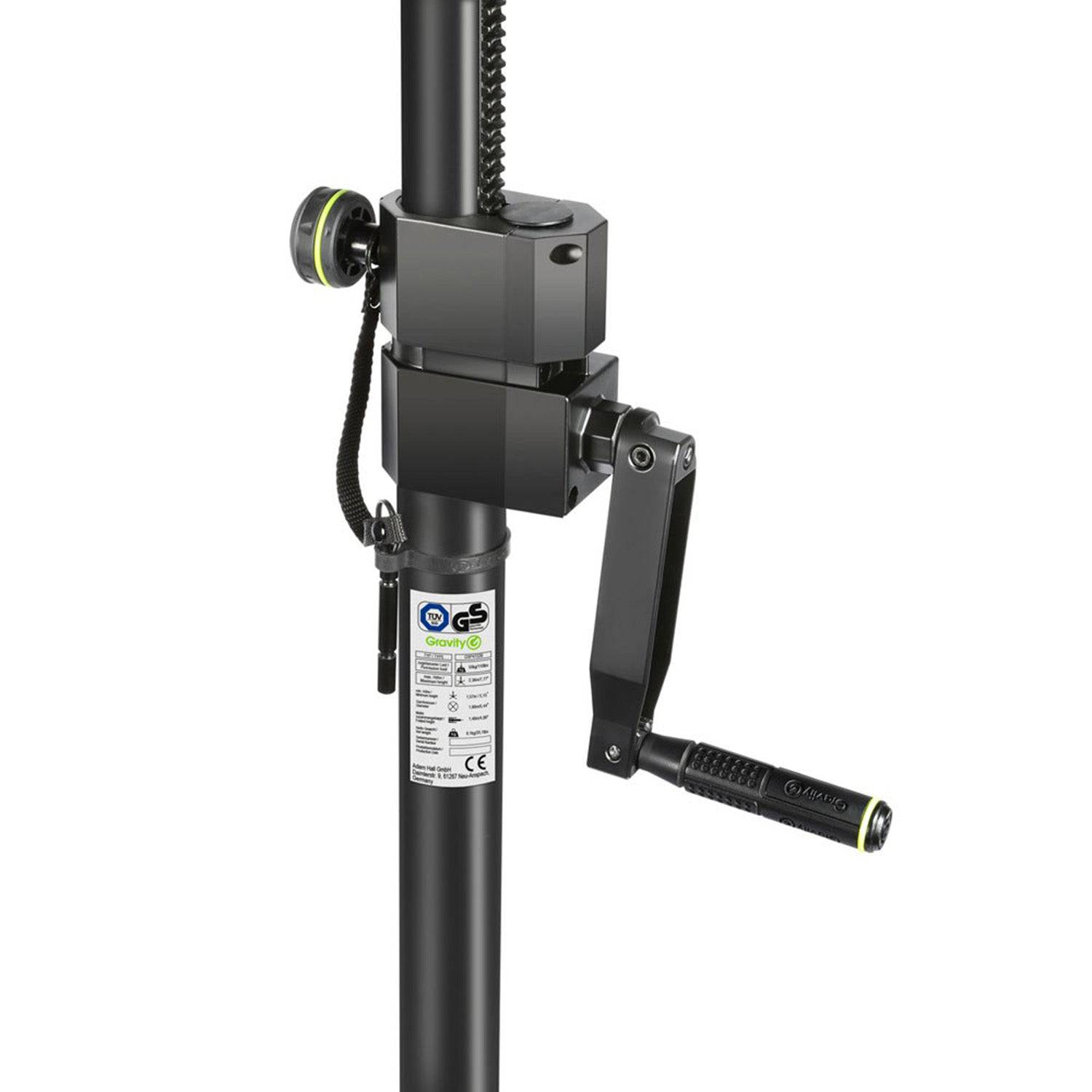 Gravity GSP4722B, Wind Up Speaker Crank Tripod Stand, Up To 7.2 ft - Hollywood DJ