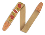 Levy's Leathers MH8P-009 2” Hemp ‘Vegan’ Guitar Strap with Printed Rosa Motif - Hollywood DJ