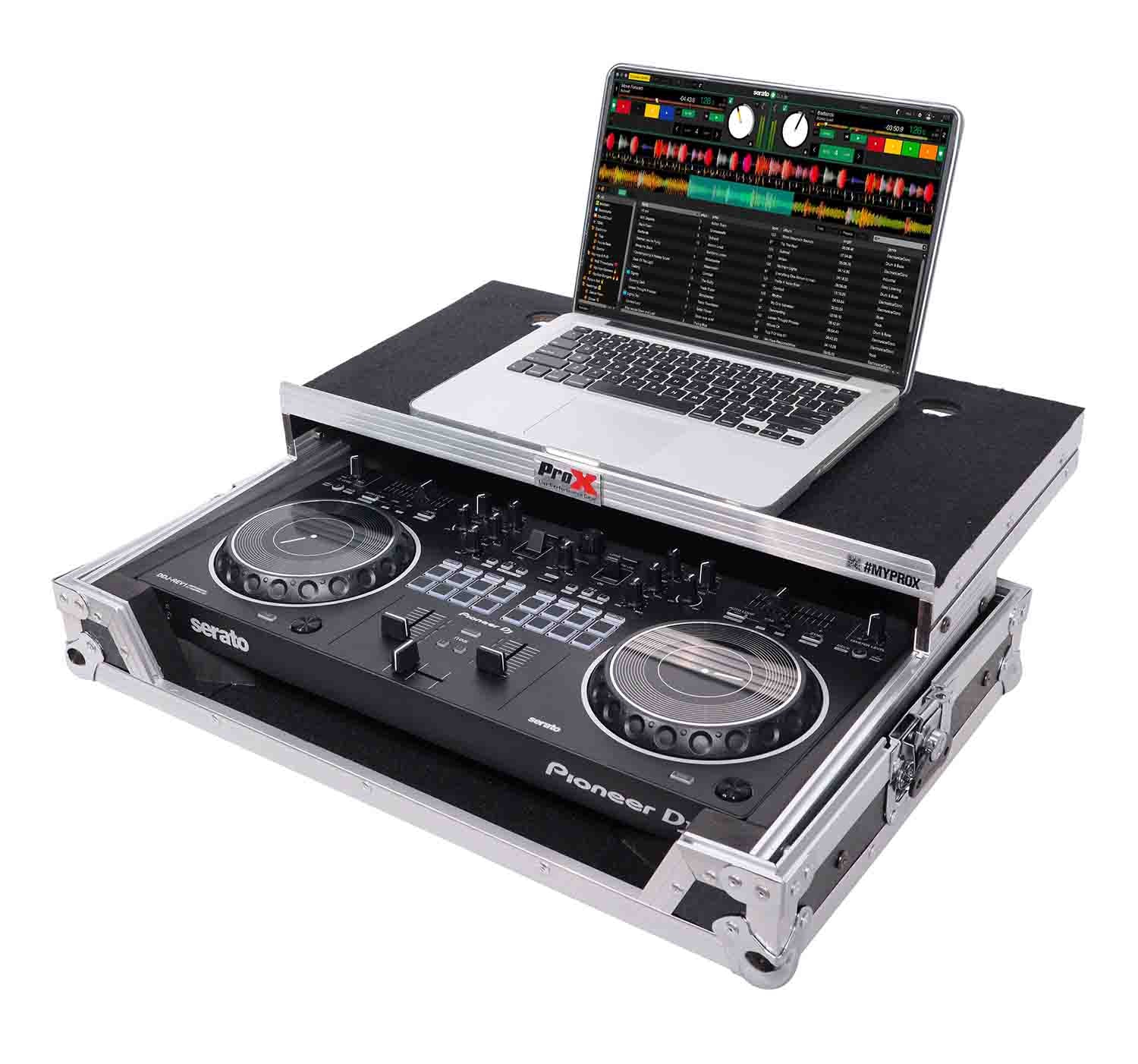 ProX X-DDJREV1LT Flight Case for Pioneer DDJ-REV1 Digital Controller with Sliding Laptop Shelf - Hollywood DJ