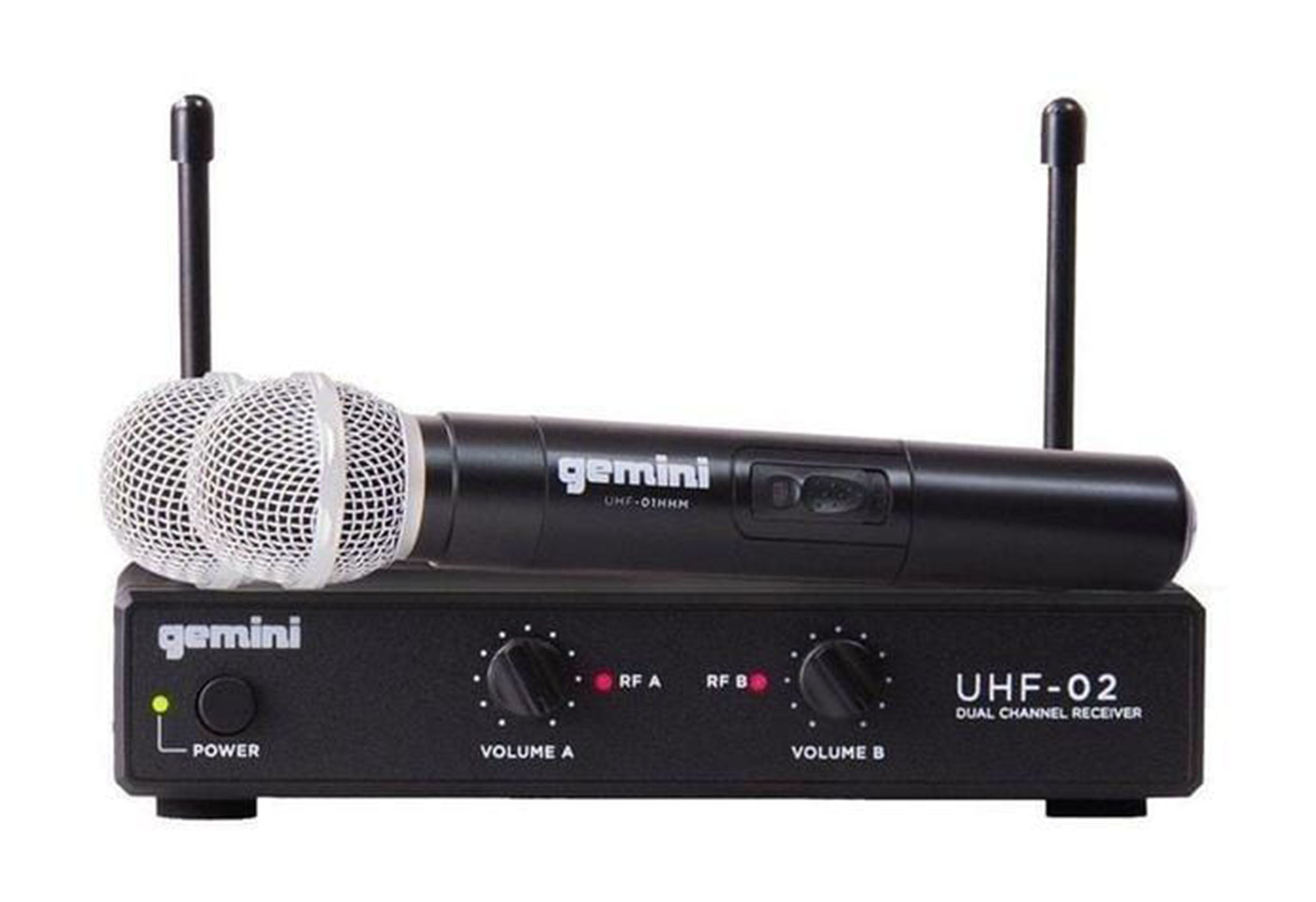 Gemini Sound UHF-02M-S12 Wireless Microphone System - Frequency: S12 517.6+521.5 - Hollywood DJ